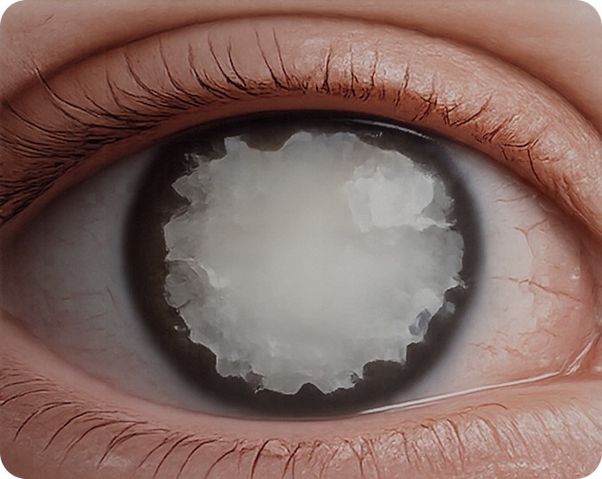 Cloudy cataract eye