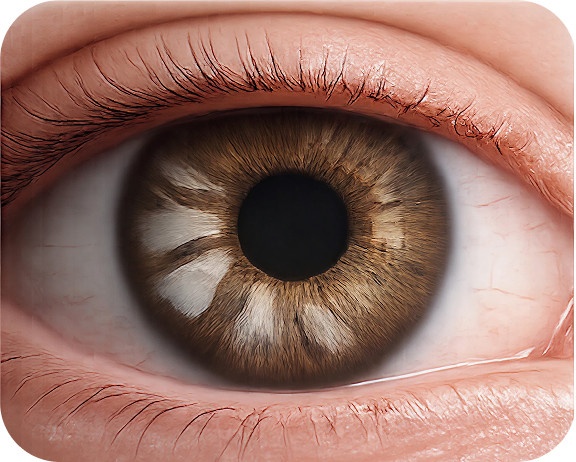Cataract eye close-up