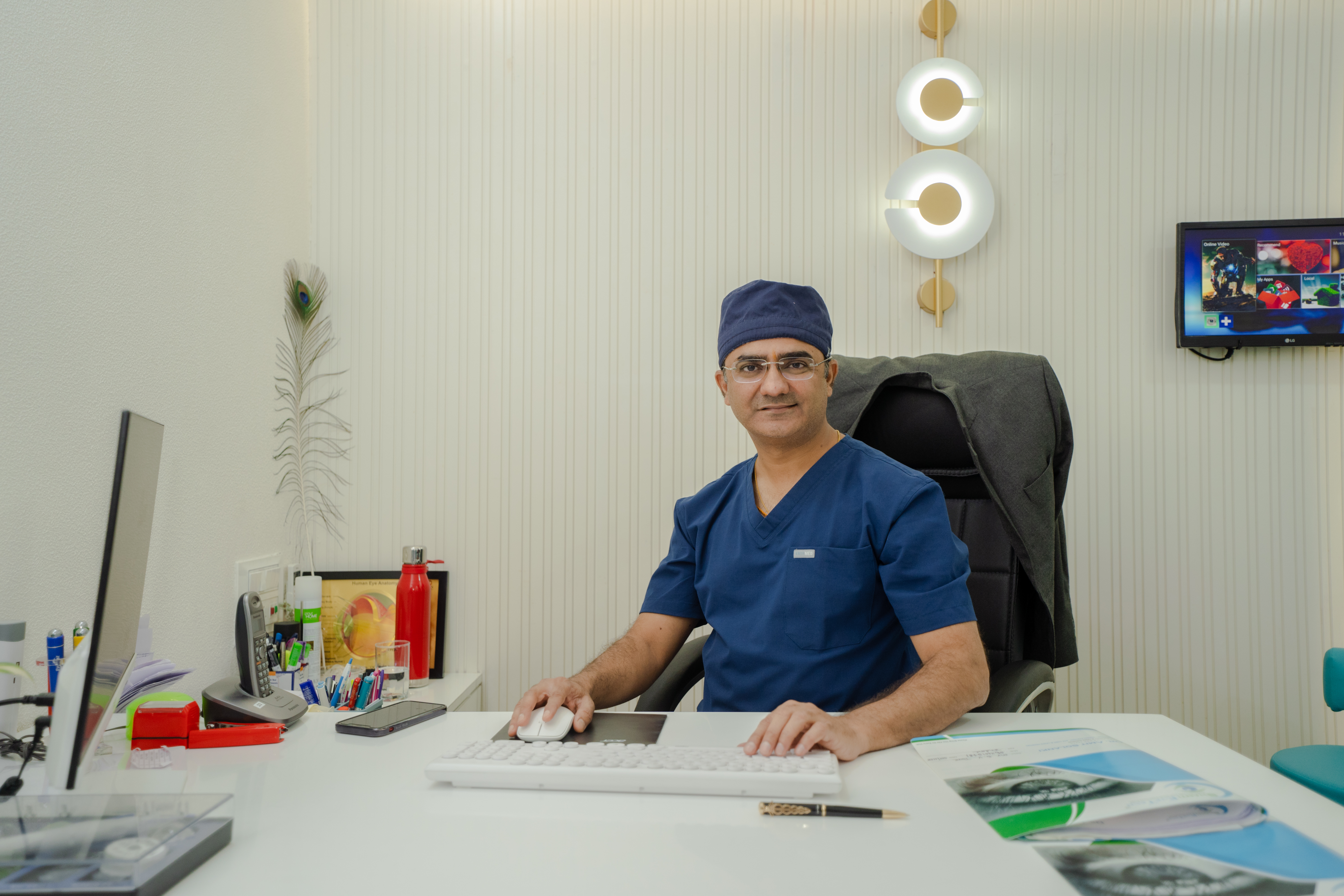 Dr. Amit N. Solanki in the eye clinic